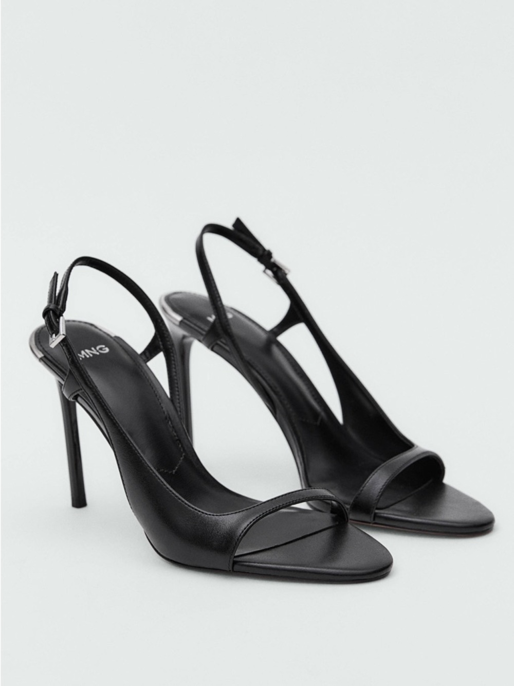 Mango Selection MNG LEATHER SANDALS WITH ASYMMETRICAL HEEL Euro 41 US 9.5